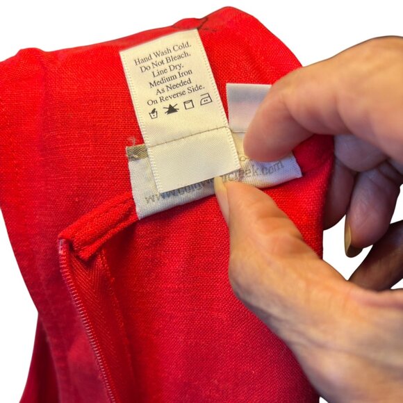 Coldwater Creek Red Sleeveless Embroidered Maxi Dress Size 20 Linen/Rayon Blend - Picture 12 of 15